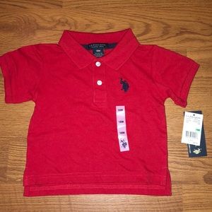 BNWT US POLO ASSN BOYS RED POLO SZ.18&12 MO